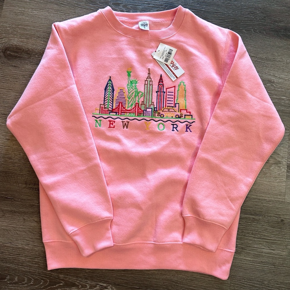 New York pink crewneck